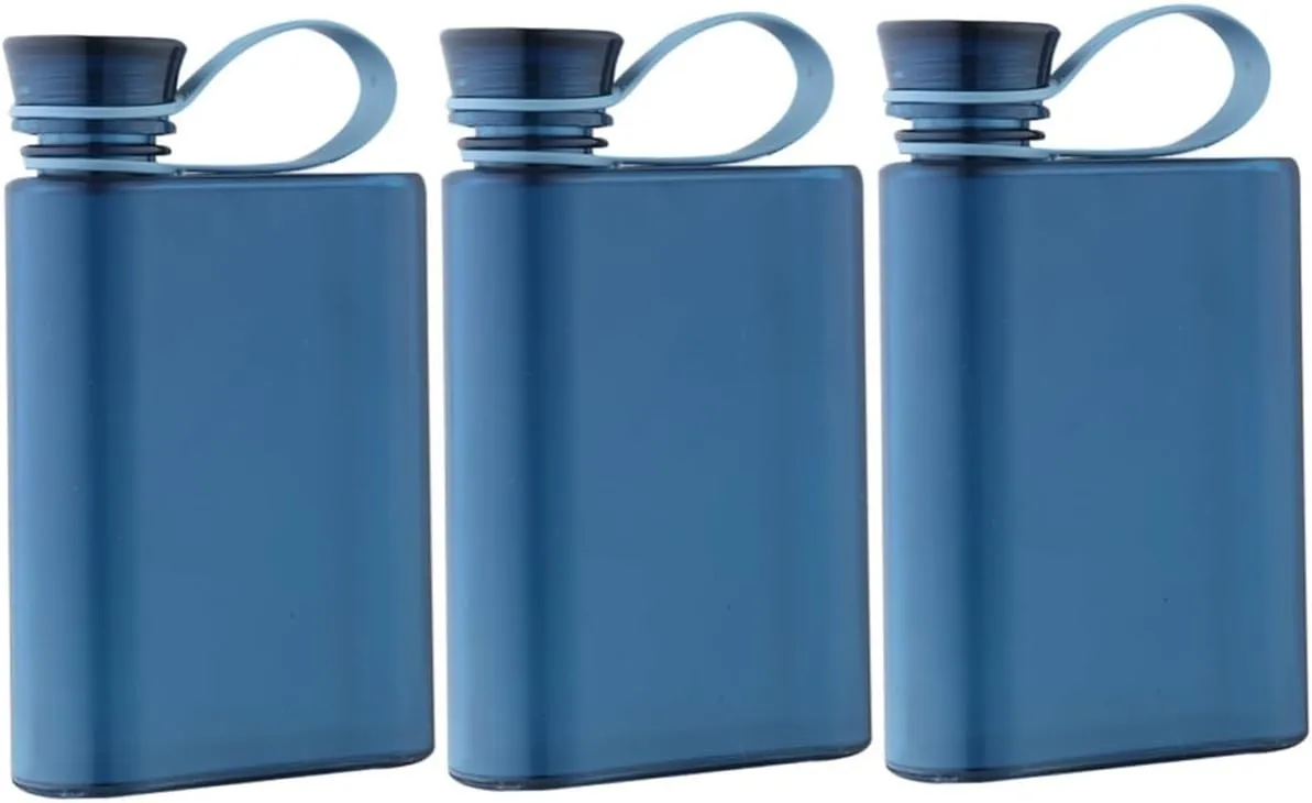 Ciieeo 3pcs Flat Water Bottle Portable Reusable Kettle for Outdoor Activities Leak Design for Hiking School and Daily Use Capacity Multi-functional Water Storage