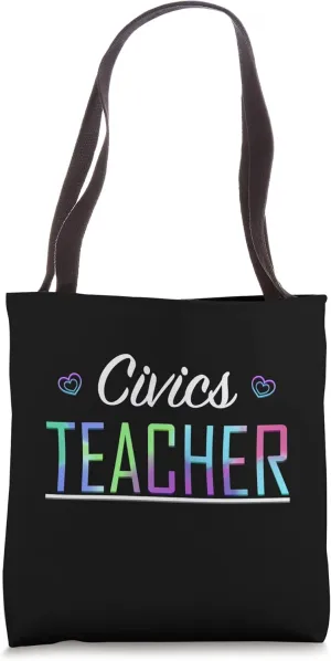 Civics Teacher Hearts & Love Tote Bag