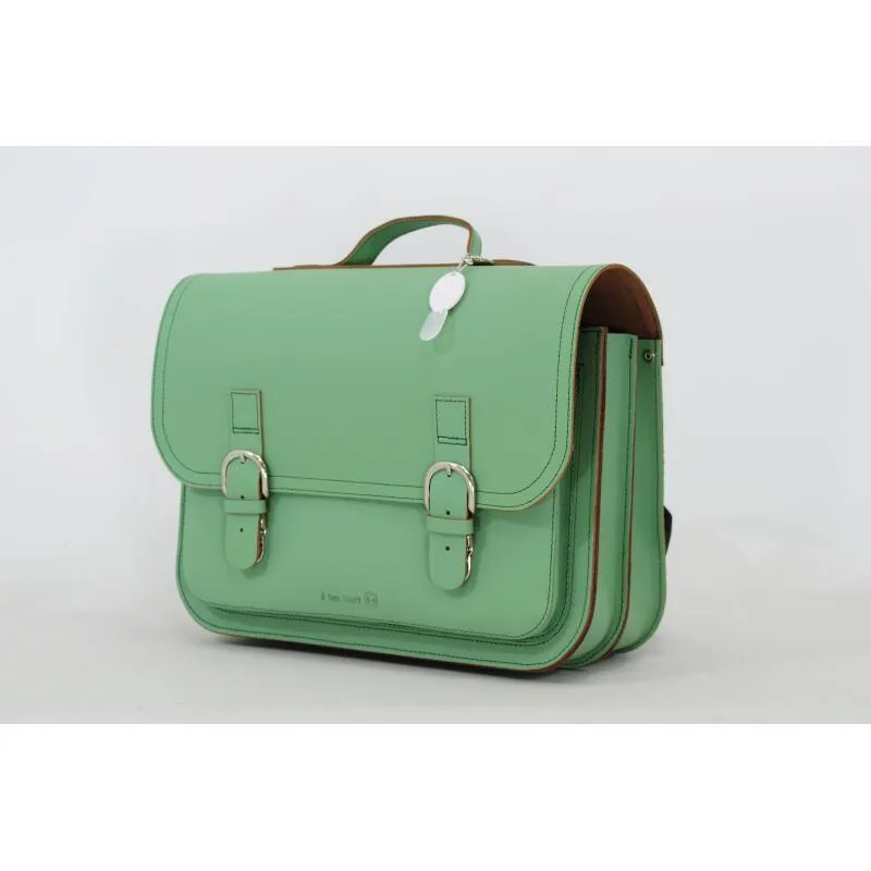 Classic Leather Schoolbag - Pastel Green by Own stuff