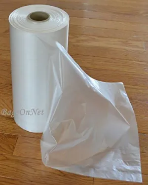 Clear Plastic Bags On Roll, 10" W x 15" H (Width x Height), HDPE, 10 Micron, 500 Bags/Roll, 4 Rolls/Case, 2000 Bags/Case