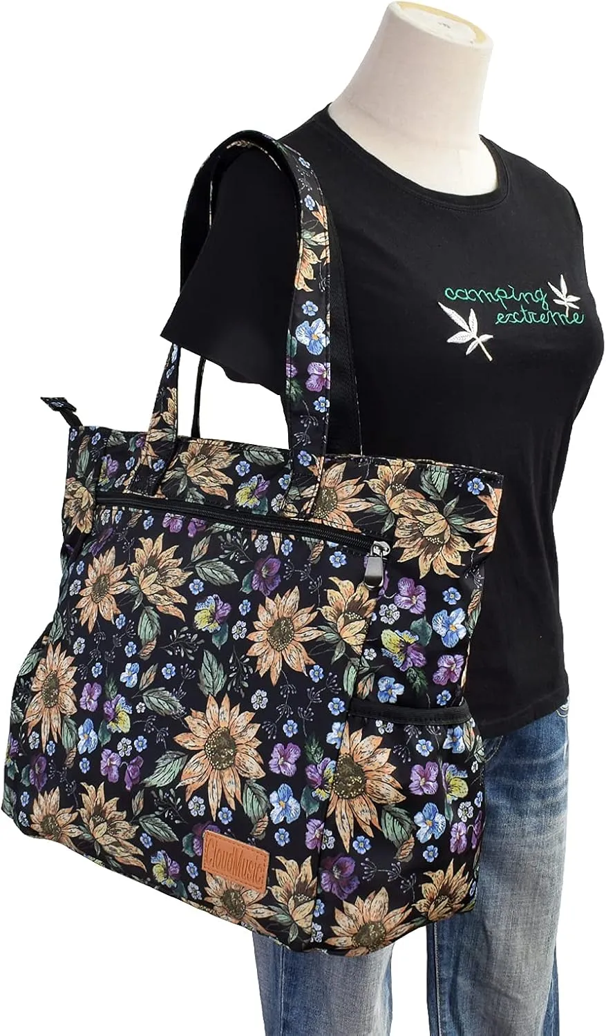 CLOUDMUSIC Shoulder Tote Bag For Nurses Teachers Work Gym Travel Beach Women With Large Capacity Waterproof