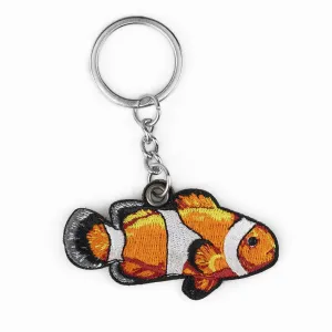 Clown Fish Embroidered Keychain