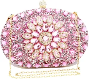 Clutch Purses for Women Evening Bag Nude Purse Luxury Handbag Bride Wallet Glitter Multicolor Rhinestone Bags