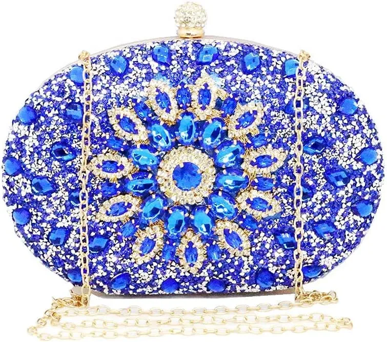 Clutch Purses for Women Evening Bag Nude Purse Luxury Handbag Bride Wallet Glitter Multicolor Rhinestone Bags