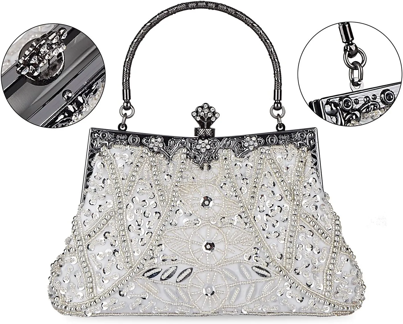 Clutch Purses for Women Vintage Beaded Clutches Purses Evening Handbags for Wedding Party