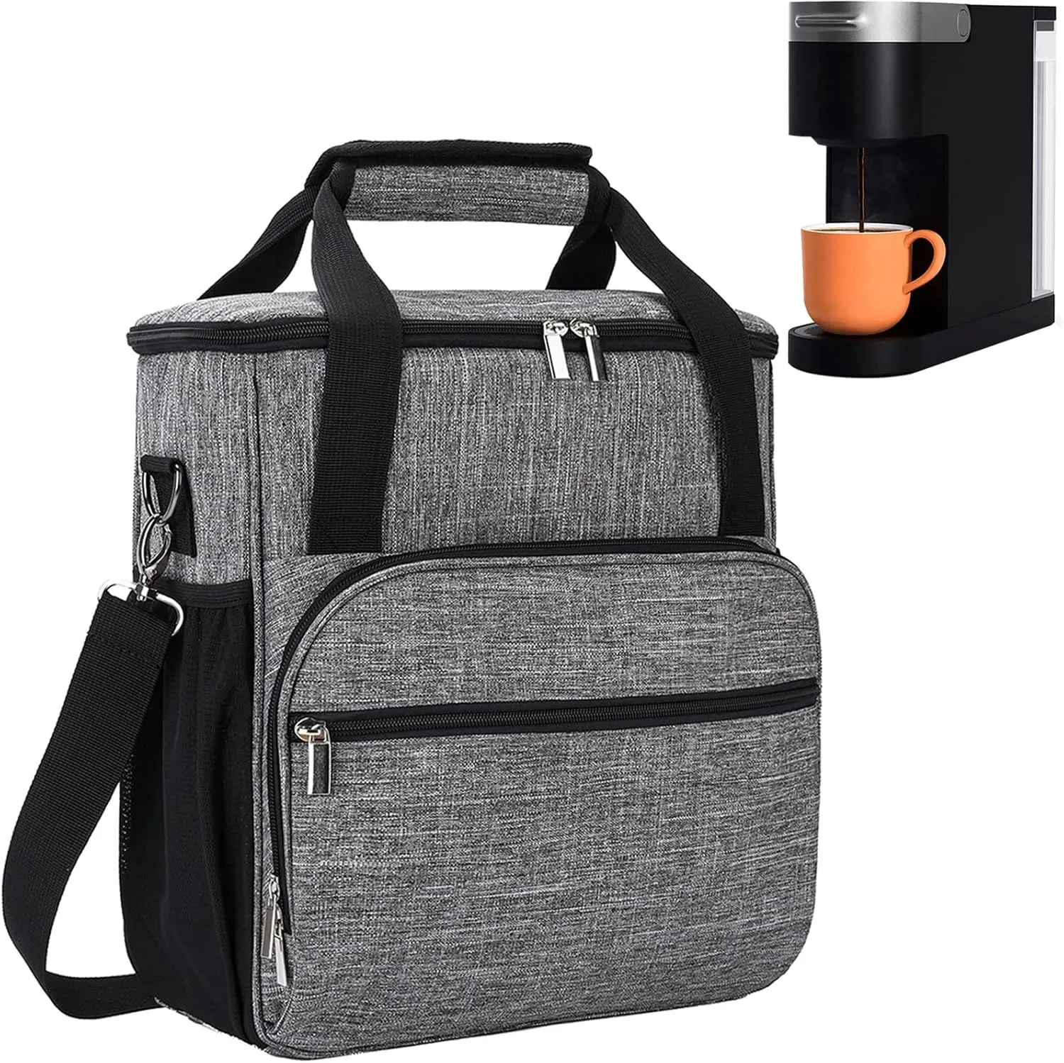 Coffee Maker Carring Bag for Keurig K-Slim/K-Express/K-Iced/Ninja PB041ST/Ninja PB051, Water Resistant Carry Case for Travel, Grey