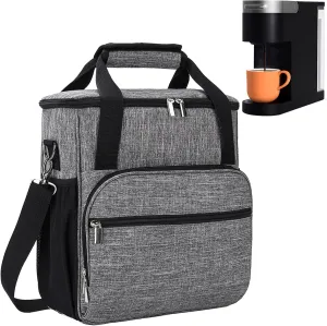 Coffee Maker Carring Bag for Keurig K-Slim/K-Express/K-Iced/Ninja PB041ST/Ninja PB051, Water Resistant Carry Case for Travel, Grey