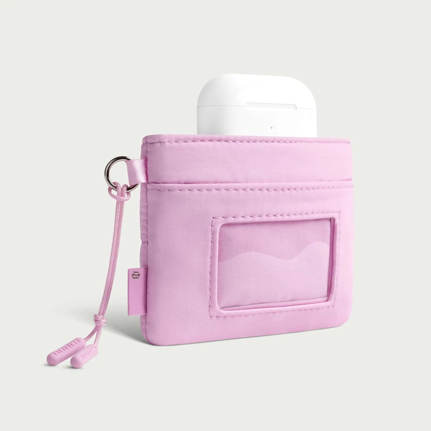 Comfyable Cute Puffy Coin Purse Pouch Change Holder For Women, Small Organizer with ID Window, Magnetic Closure, Water-repellent, Storage for Coin, Airpods, Lipstick, Card, Lavender Pink