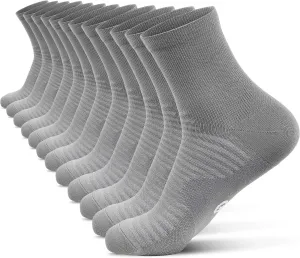 Compression Running Ankle Socks for Men and Women (6 Pairs), Quarter Athletic Socks for Running, Cycling, Golf, Work