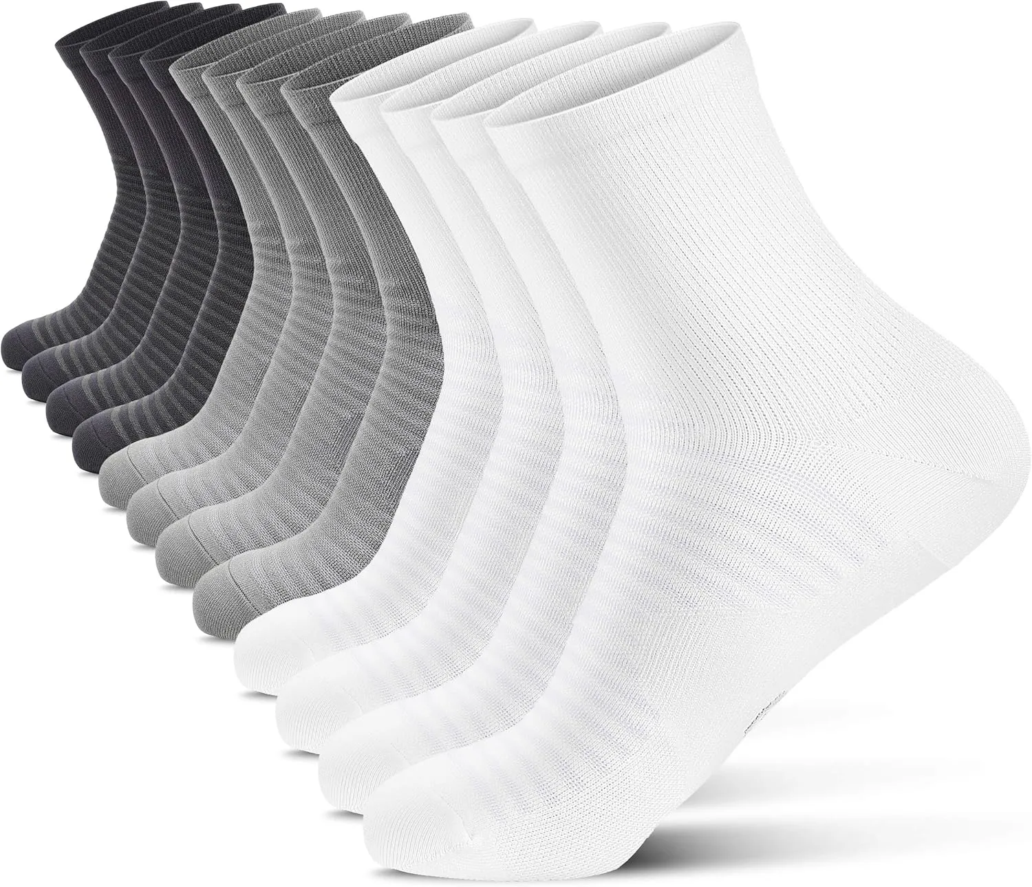 Compression Running Ankle Socks for Men and Women (6 Pairs), Quarter Athletic Socks for Running, Cycling, Golf, Work