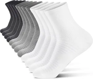 Compression Running Ankle Socks for Men and Women (6 Pairs), Quarter Athletic Socks for Running, Cycling, Golf, Work