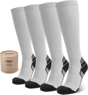 Compression Socks for Men & Women (2/4/6 Pairs) 20-30 mmHg Graduated Compression Knee High for Running, Athletic
