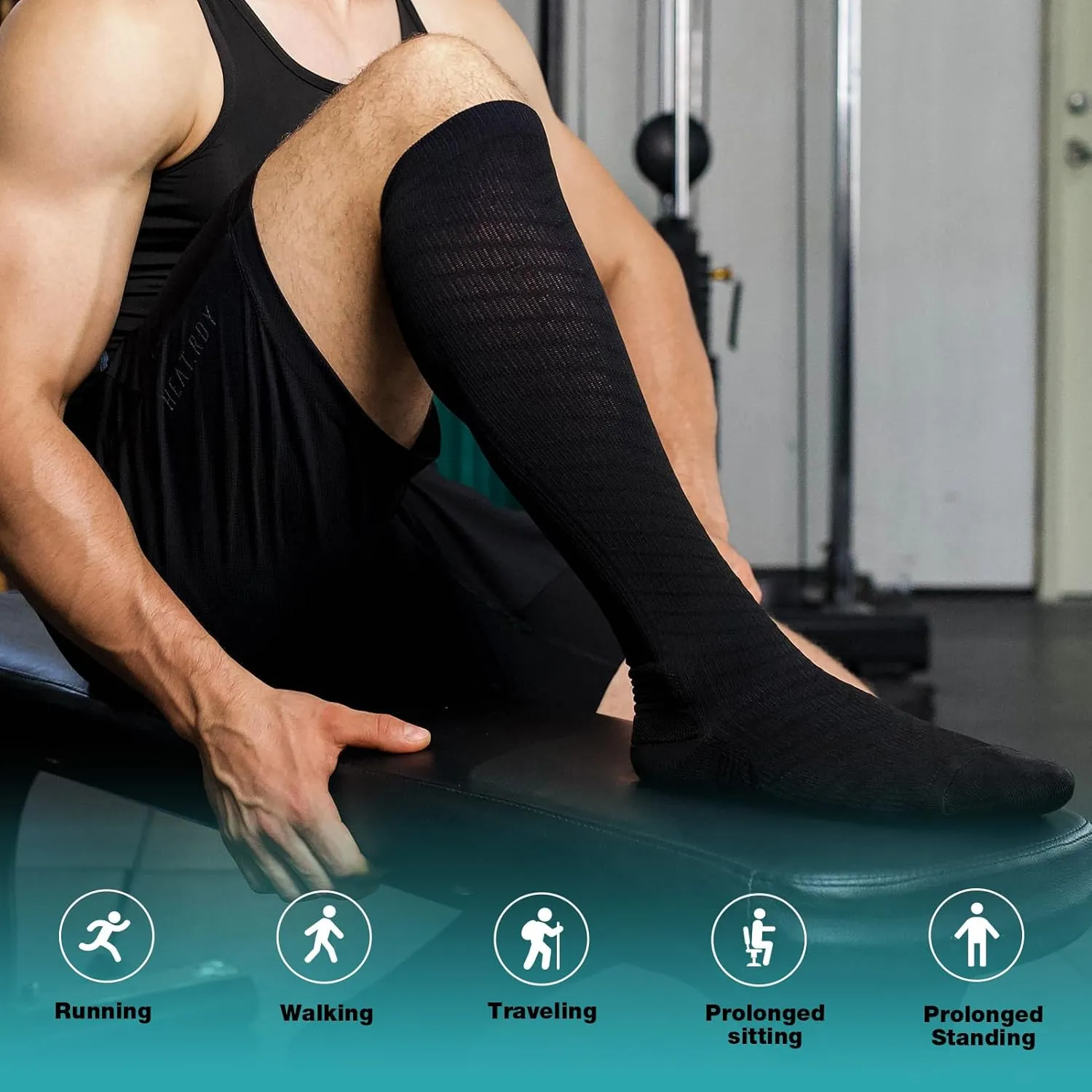 Compression Socks for Men & Women (2/4/6 Pairs) 20-30 mmHg Graduated Compression Knee High for Running, Athletic