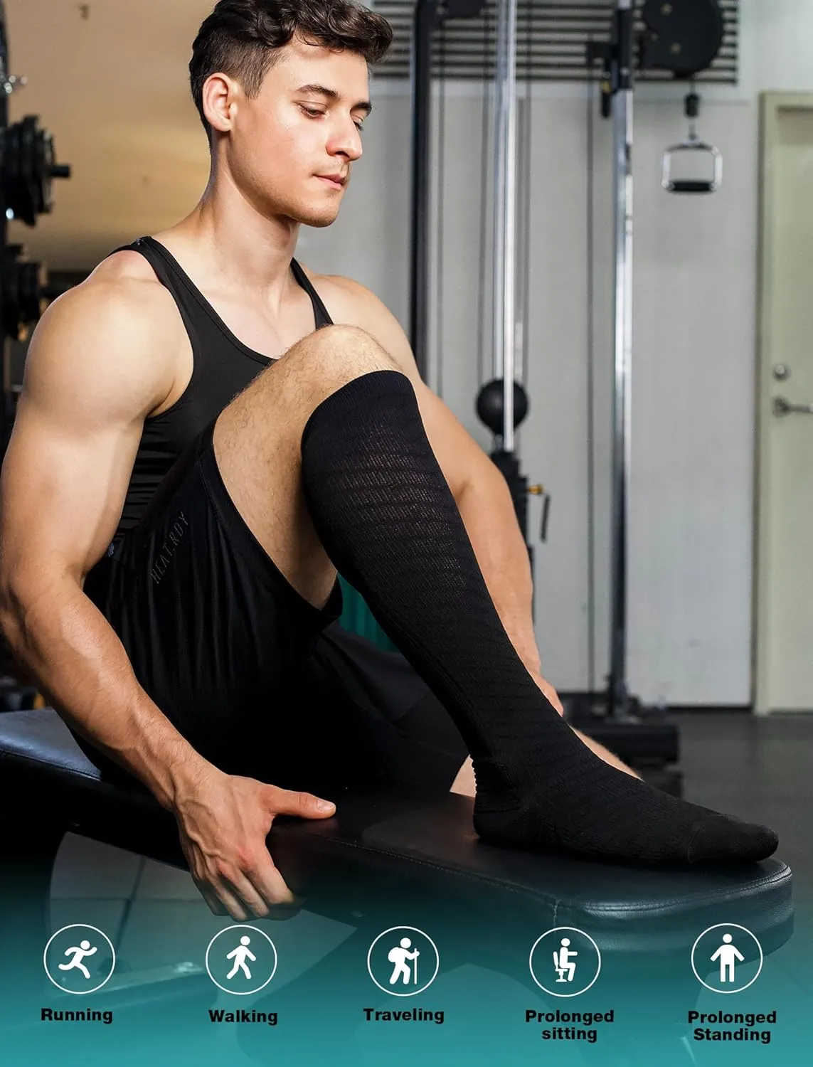 Compression Socks for Men & Women (2/4/6 Pairs) 20-30 mmHg Graduated Compression Knee High for Running, Athletic
