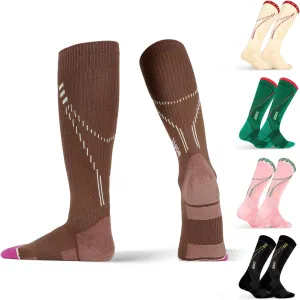 Compression Socks for Women & Men (1 Pair) 15-20mmHg Gradient Compression for Circulation & Muscle Support, Breathable Quick-Dry Fabric, Ideal for Running, Travel, Work & Recovery
