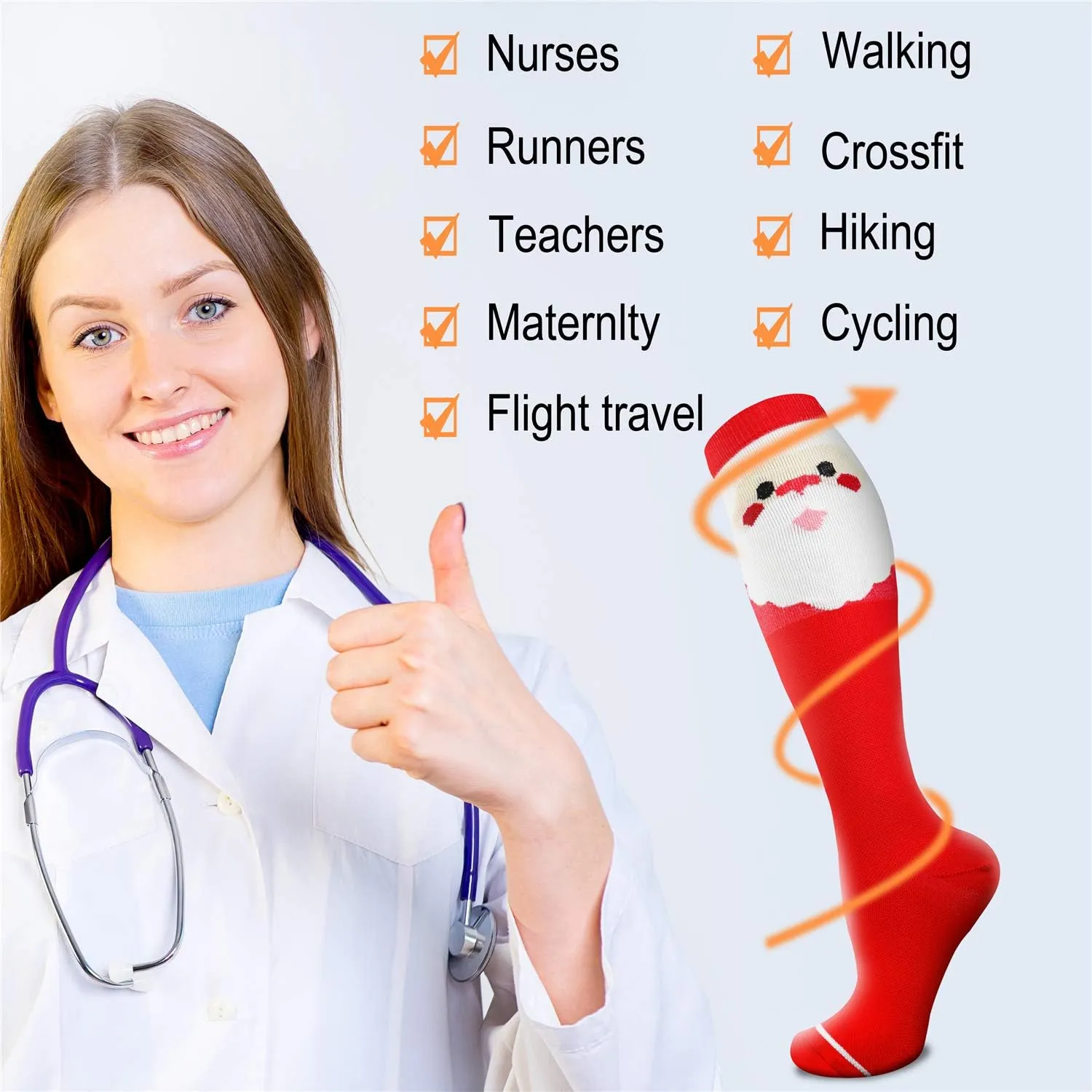 Compression Socks for Women & Men 15-20 mmHg, Best for Medical, Nursing, Running, Athletic, Varicose Veins, Travel