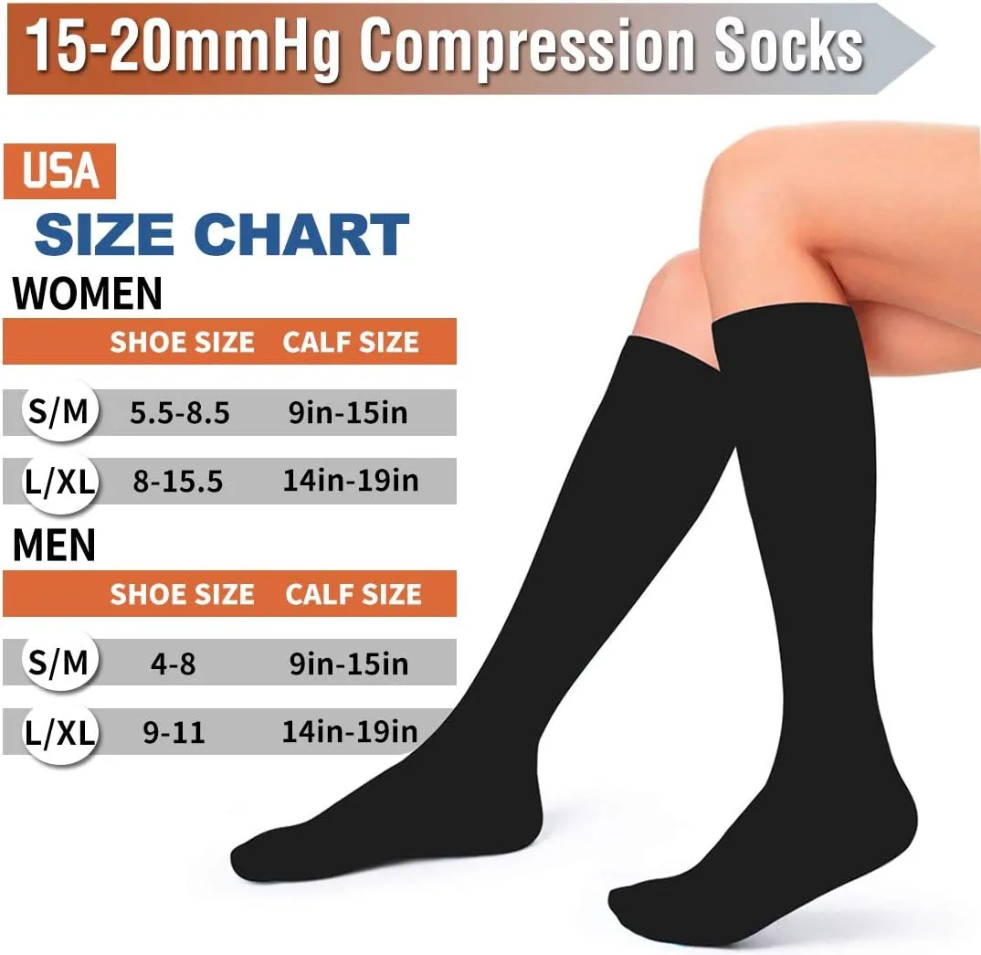 Compression Socks for Women and Men Circulation-Best Support for Running, Athletic, Nursing, Travel