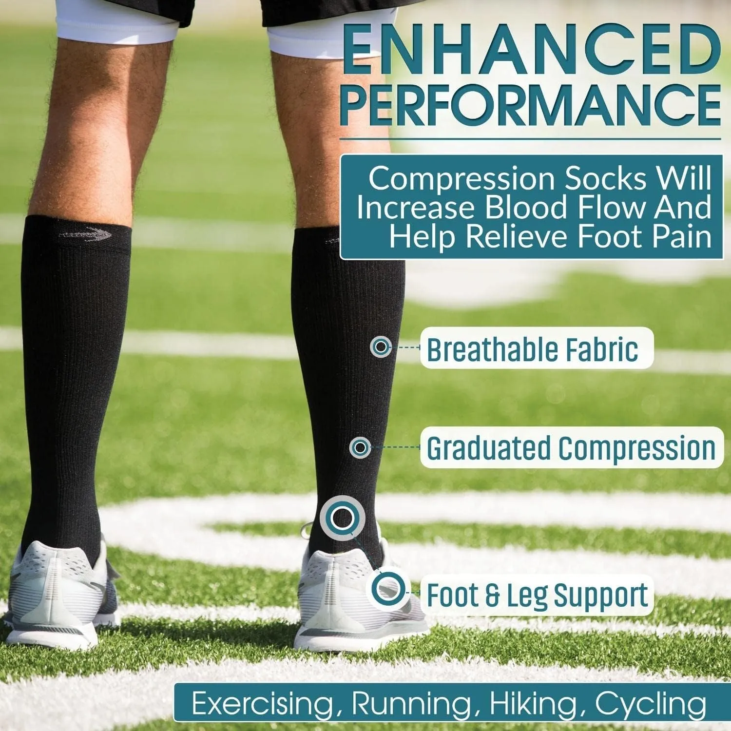 CompressionZ 20-30 mmHg Knee High Compression Socks Men & Women | Support Stockings for Travel, Nurses and Athletes