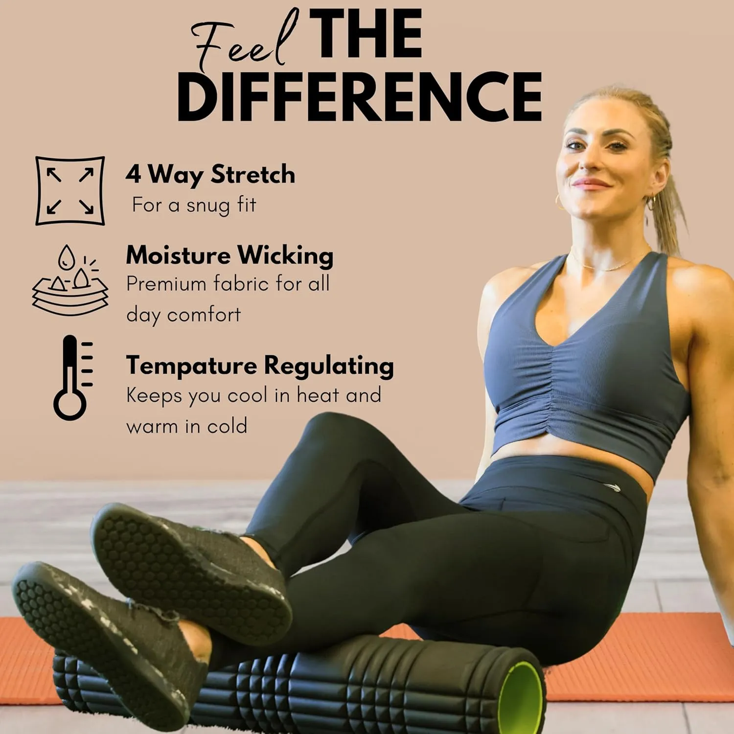 CompressionZ Women's Compression Leggings High Waisted Performance Tummy Control Gym, Pilates, Travel, Yoga, Workout Pants