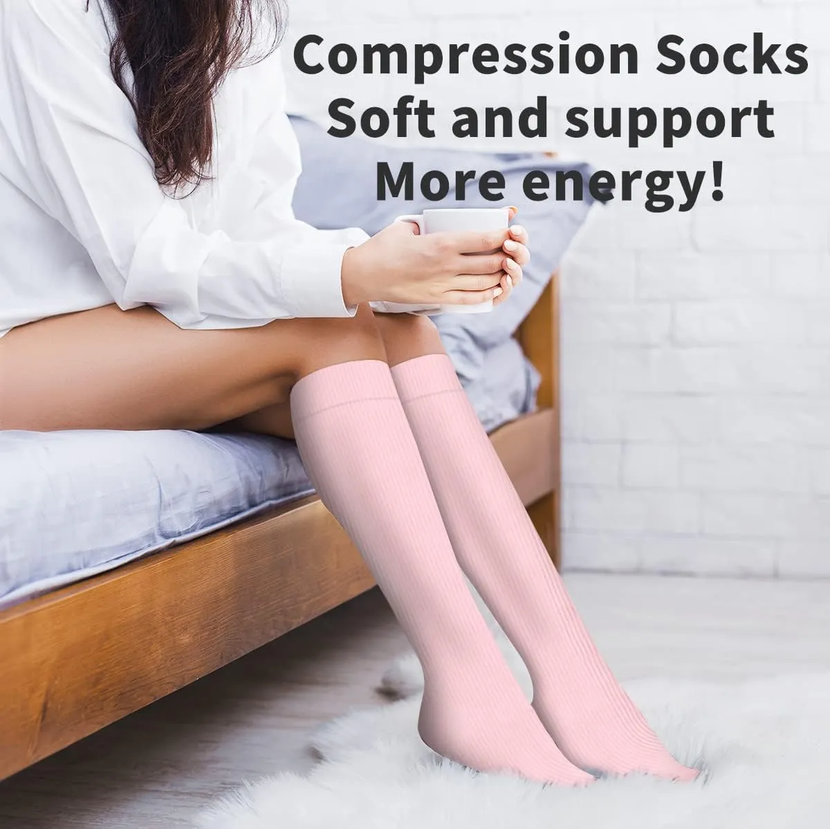 COOLOVER Copper Compression Socks for Women and Men(6 Pairs)-Best Support for Running, Athletic, Travel