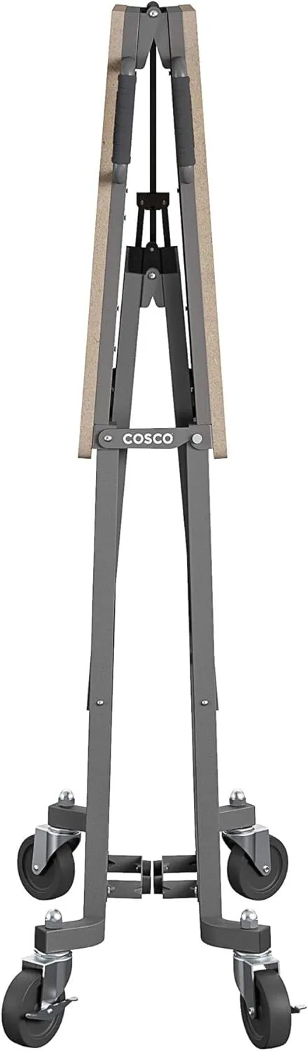 COSCO SmartFold Portable Workbench/Folding Utility Table with Locking Casters, 600 lb. Capacity, MDF Top
