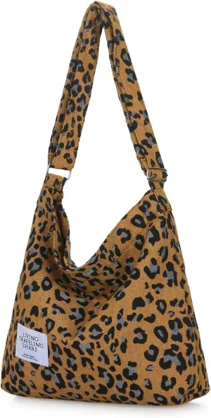 Covelin Women's Retro Large Size Canvas Shoulder Bag Hobo Crossbody Handbag Casual Tote