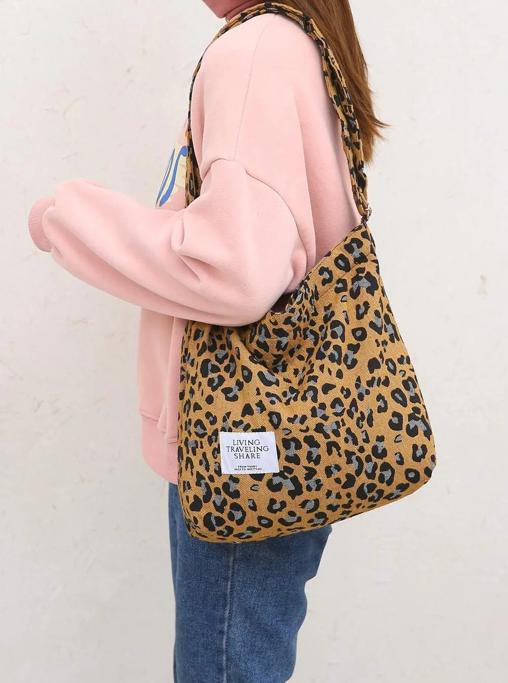 Covelin Women's Retro Large Size Canvas Shoulder Bag Hobo Crossbody Handbag Casual Tote