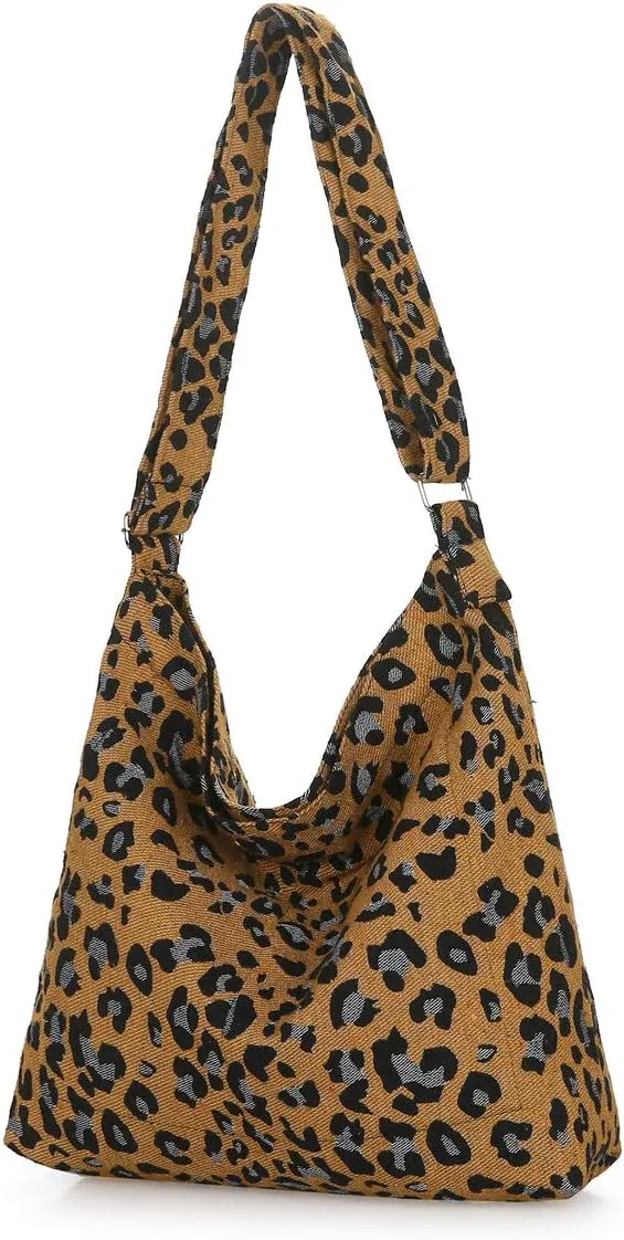 Covelin Women's Retro Large Size Canvas Shoulder Bag Hobo Crossbody Handbag Casual Tote