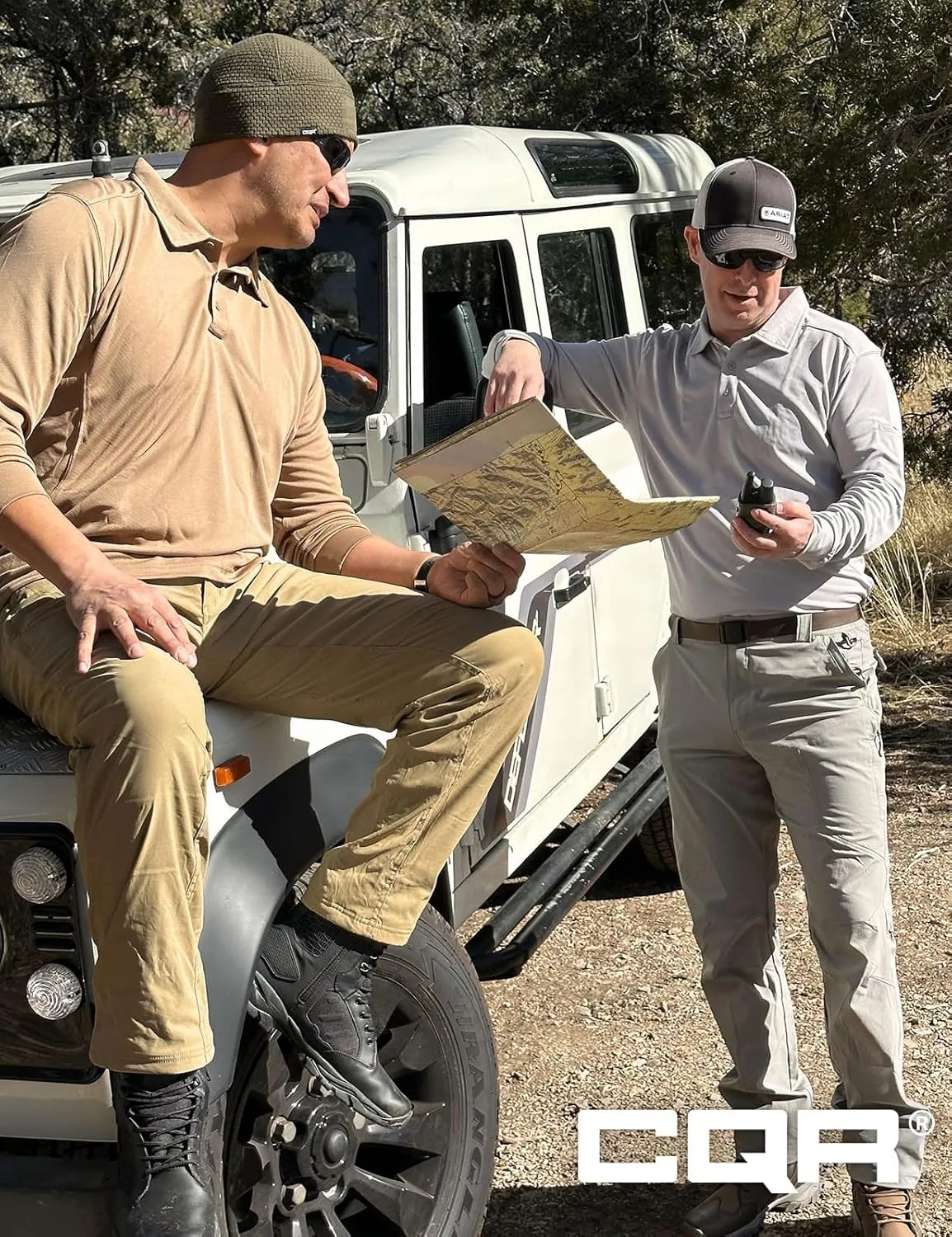 CQR Men's Winter Fleece Lined Pants, Water-Resistant Outdoor Stretch Work Pants, Windproof Casual Pants with Pockets