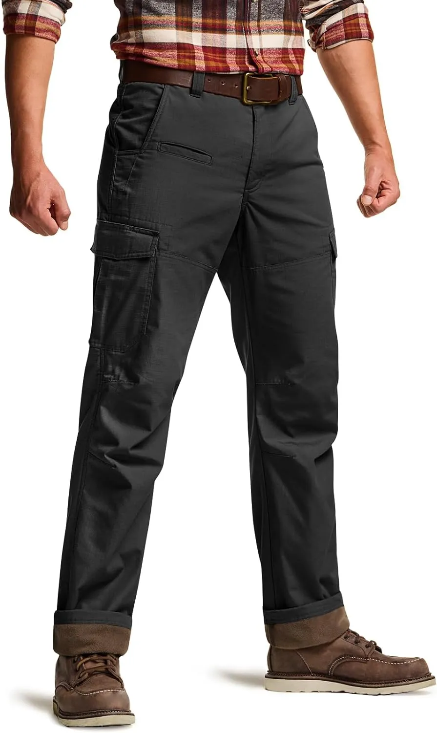 CQR Men's Winter Tactical Cargo Pants, Thermal Fleece Lined Outdoor Snow Ski Hiking Work