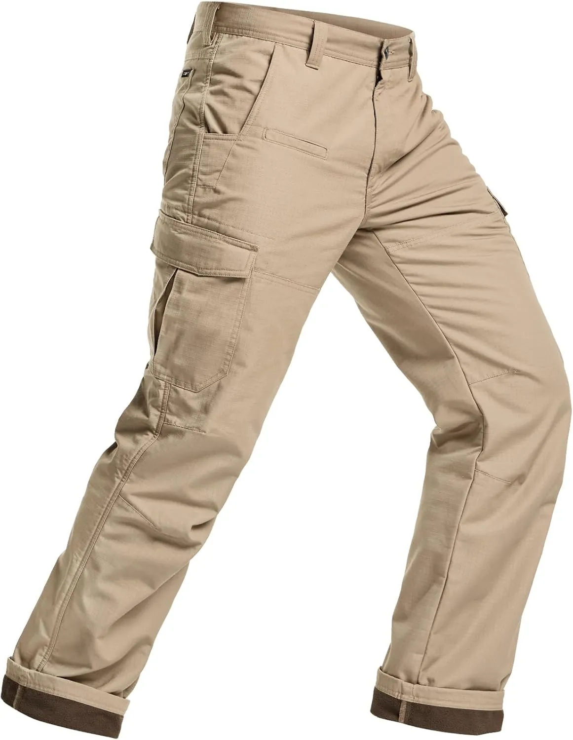 CQR Men's Winter Tactical Cargo Pants, Thermal Fleece Lined Outdoor Snow Ski Hiking Work