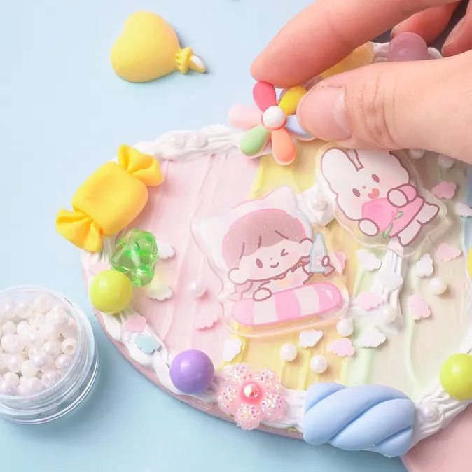 Cream Glue Diy Mirror Comb Set