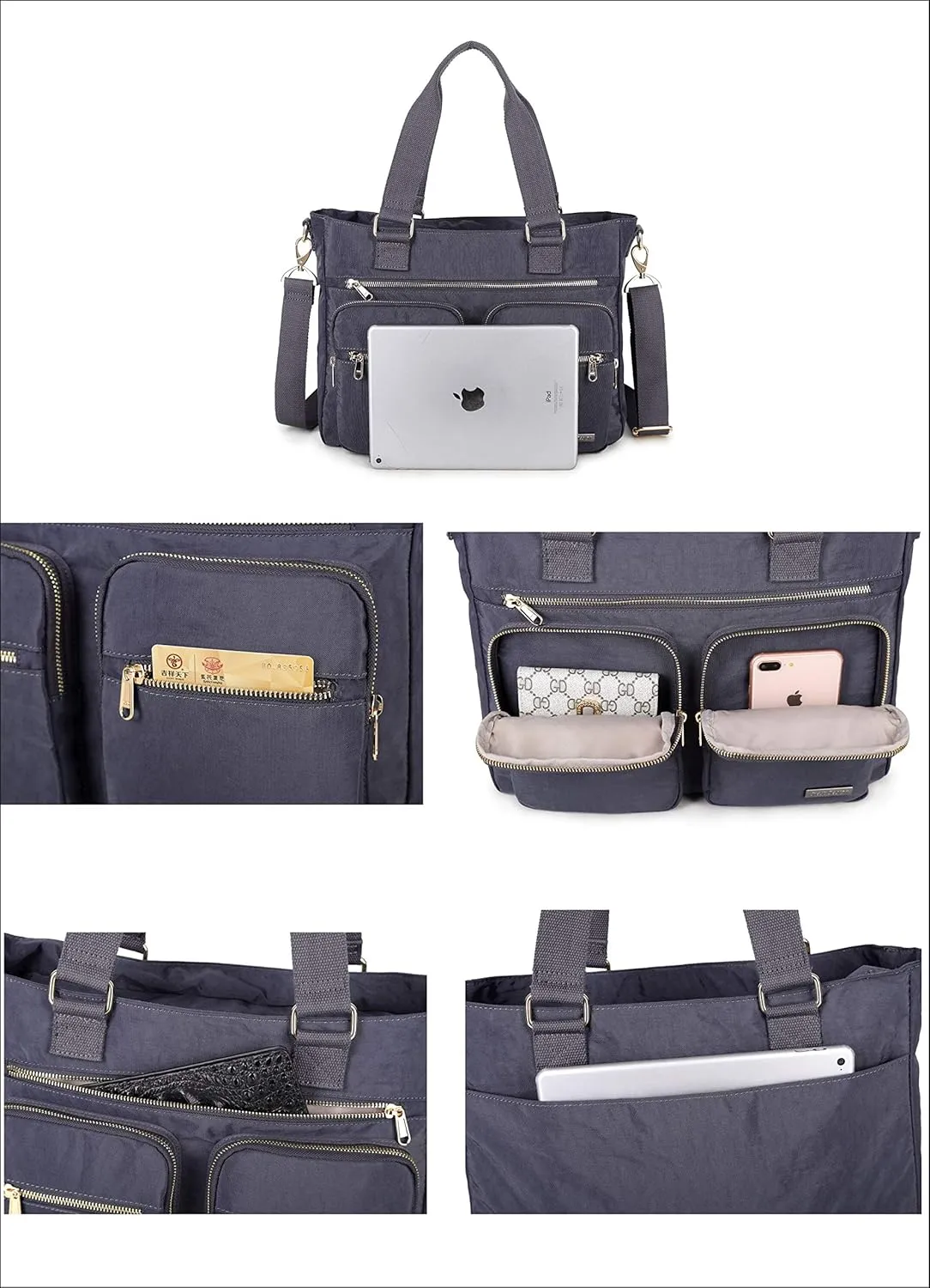 Crest Design Nylon Laptop Shoulder Bag Handbag Teacher Nurse Tote Organizer Travel Work Bag Purse