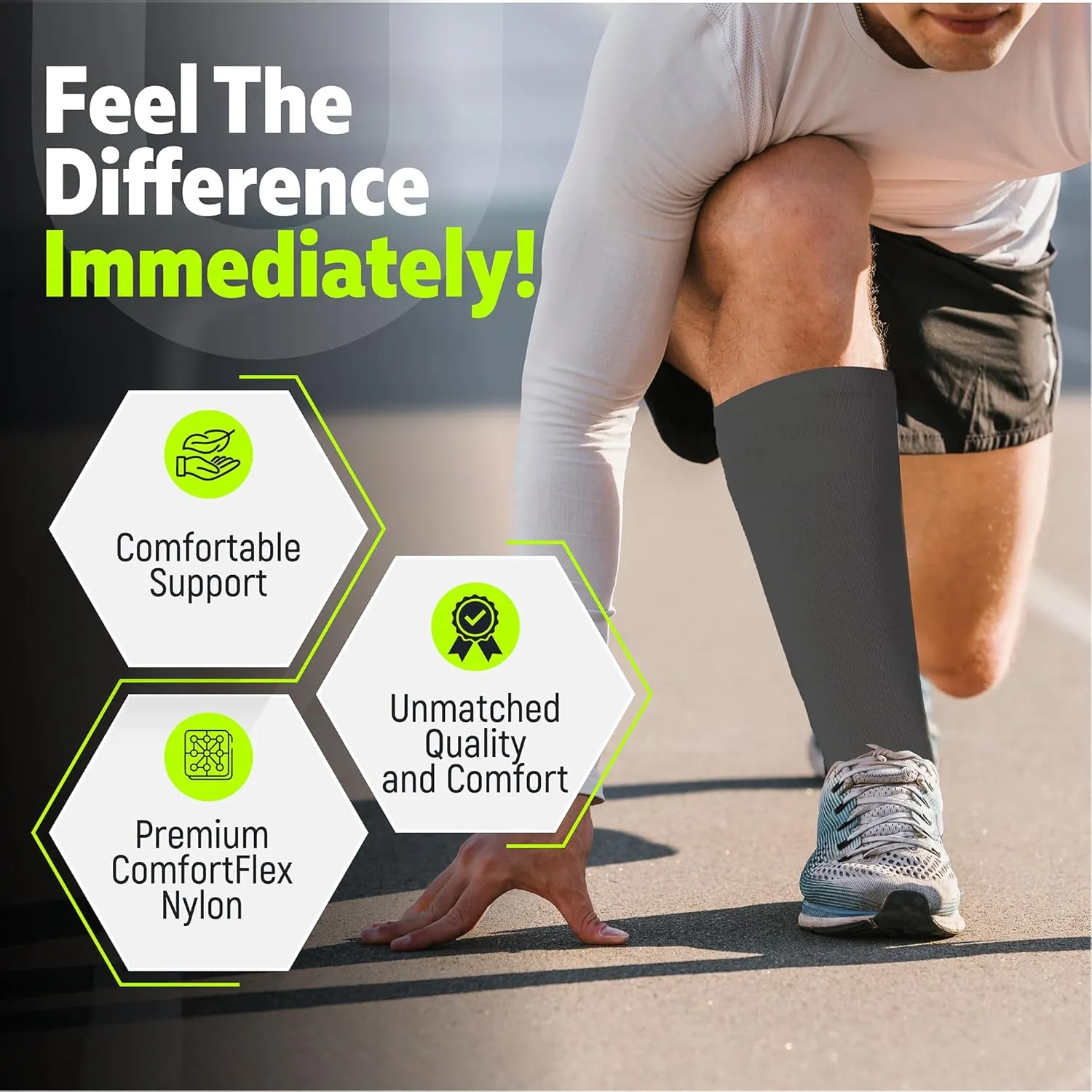 Crucial Compression Socks for Men & Women (20-30mmHg) Running, Athletic, Travel