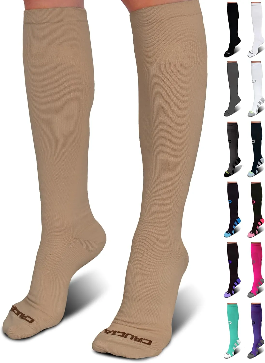 Crucial Compression Socks for Men & Women (20-30mmHg) Running, Athletic, Travel