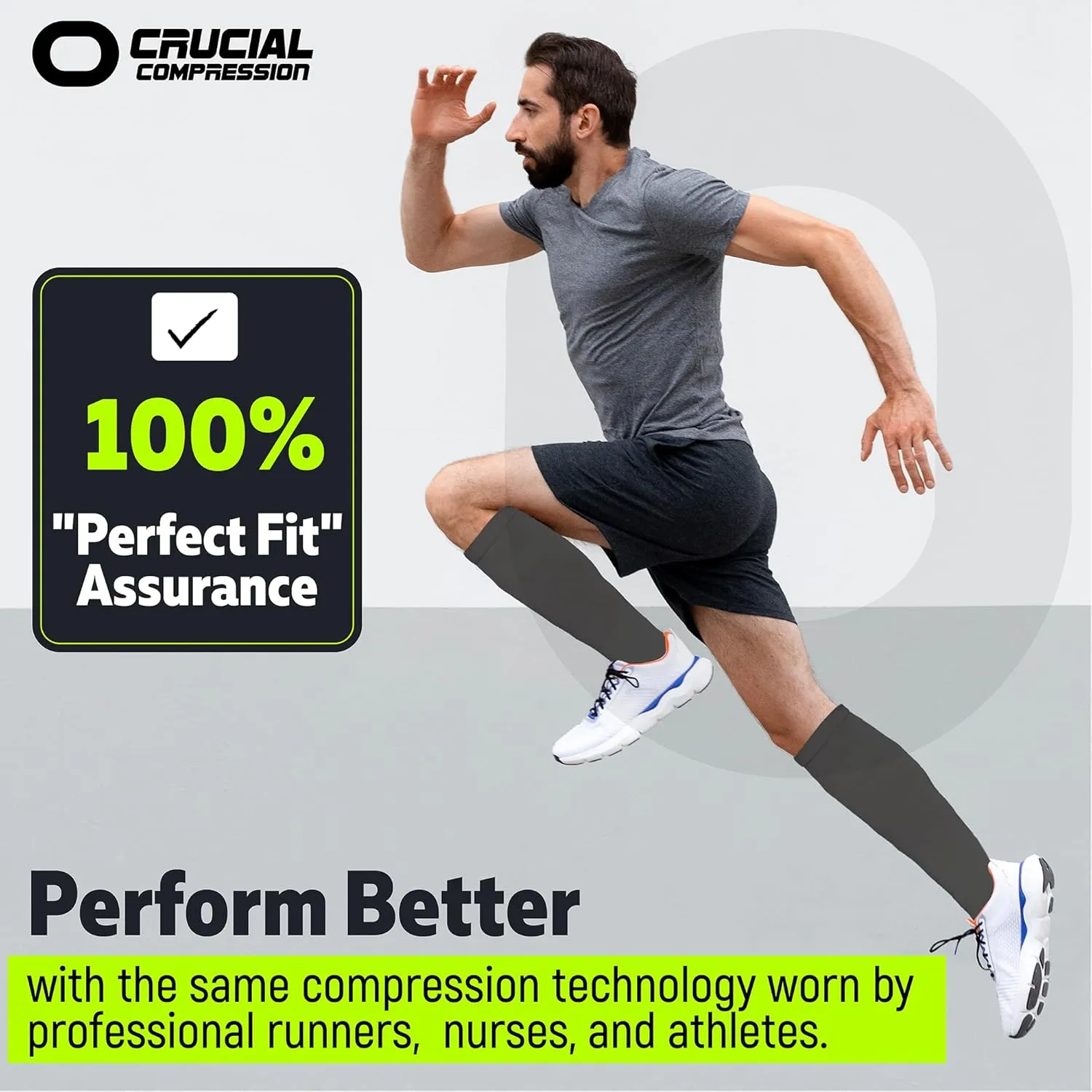 Crucial Compression Socks for Men & Women (20-30mmHg) Running, Athletic, Travel
