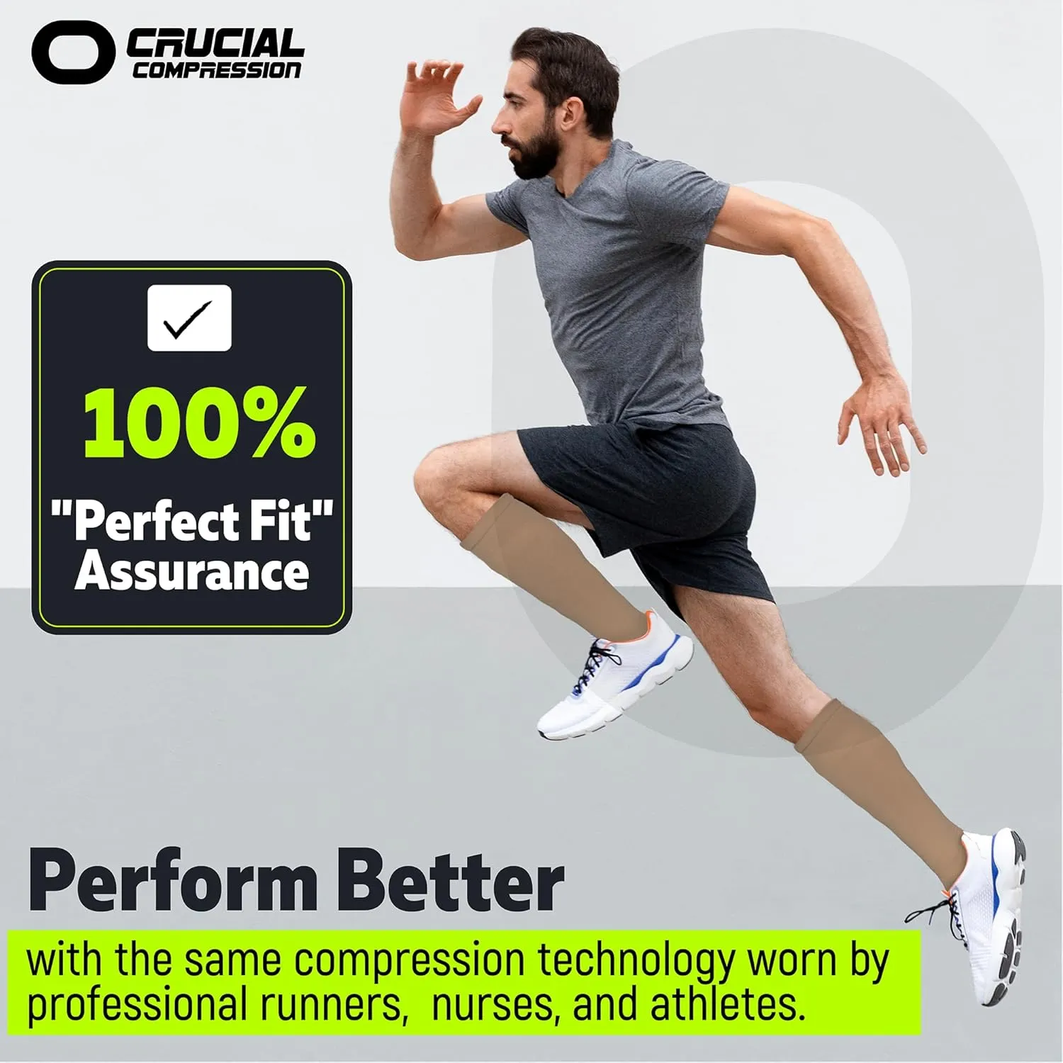 Crucial Compression Socks for Men & Women (20-30mmHg) Running, Athletic, Travel