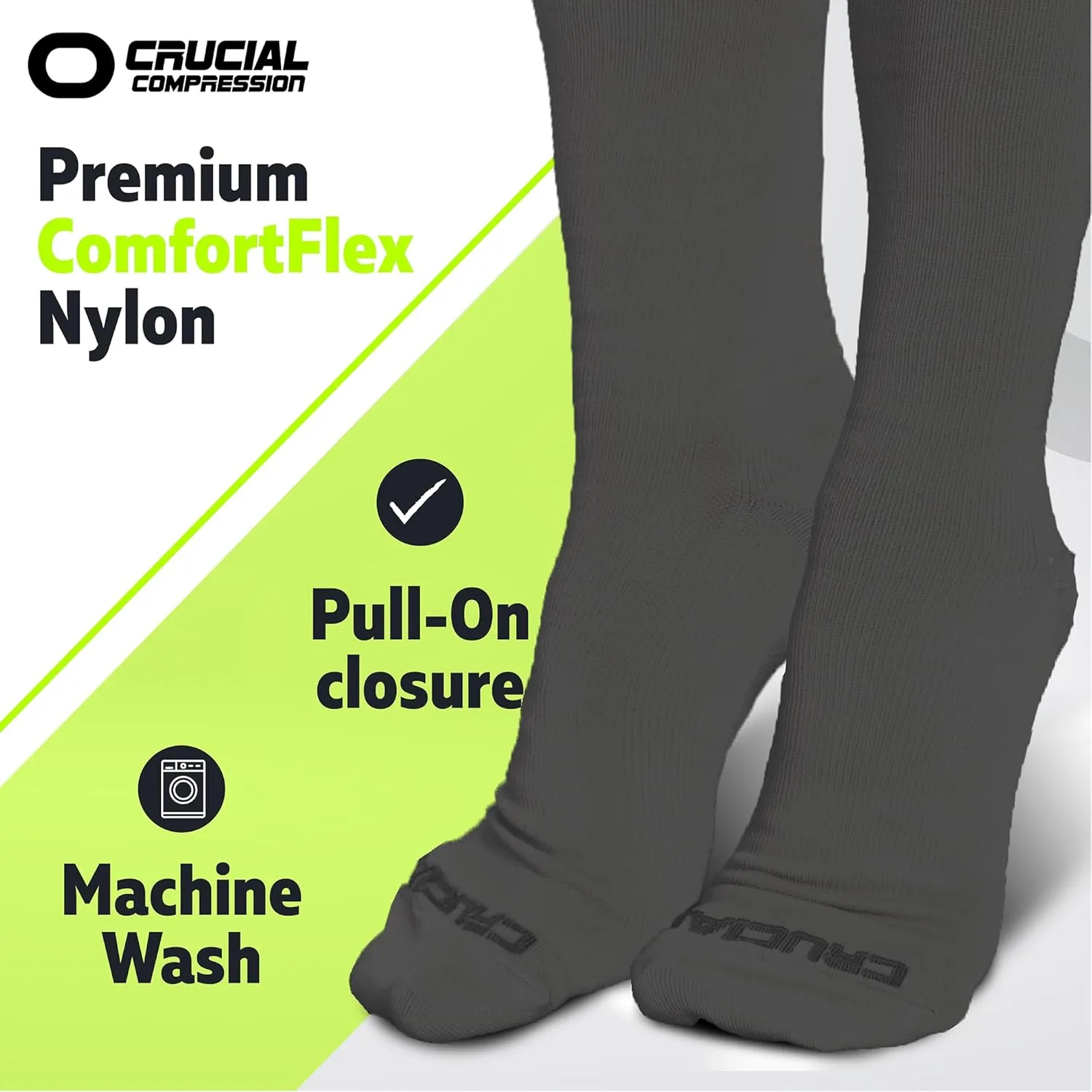Crucial Compression Socks for Men & Women (20-30mmHg) Running, Athletic, Travel