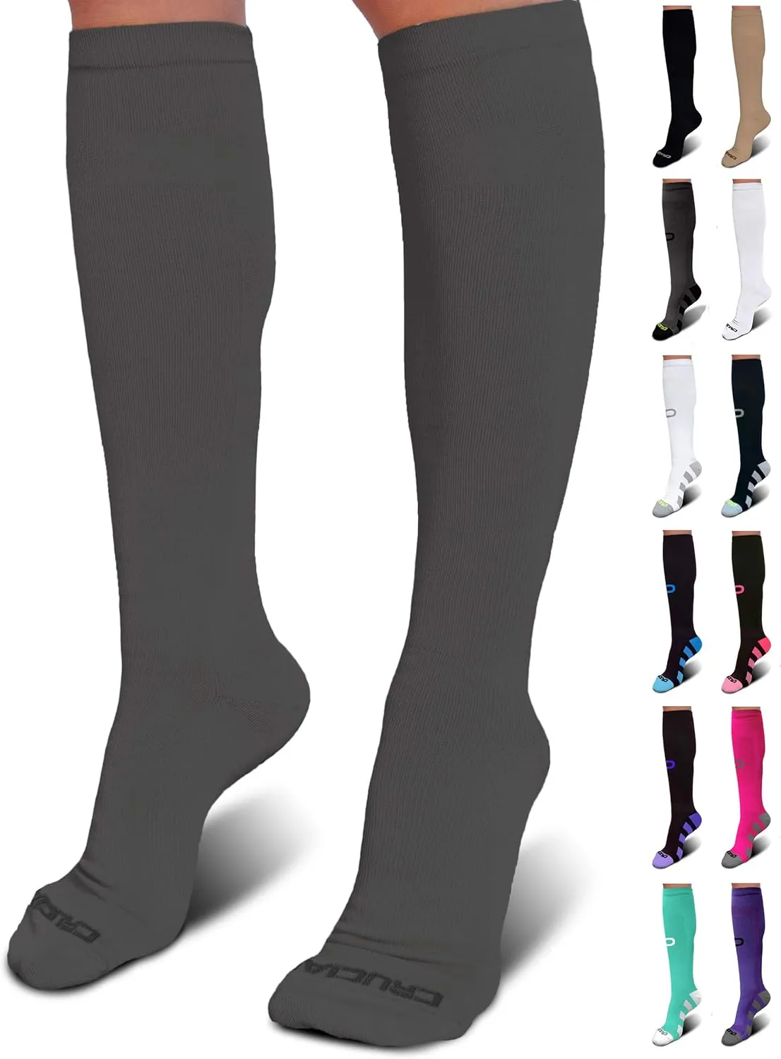 Crucial Compression Socks for Men & Women (20-30mmHg) Running, Athletic, Travel