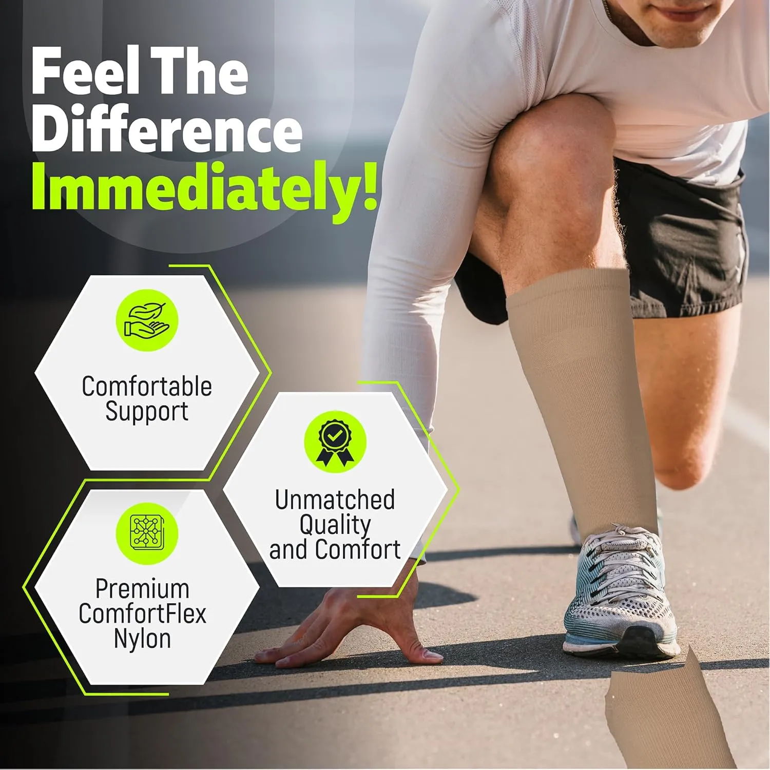 Crucial Compression Socks for Men & Women (20-30mmHg) Running, Athletic, Travel