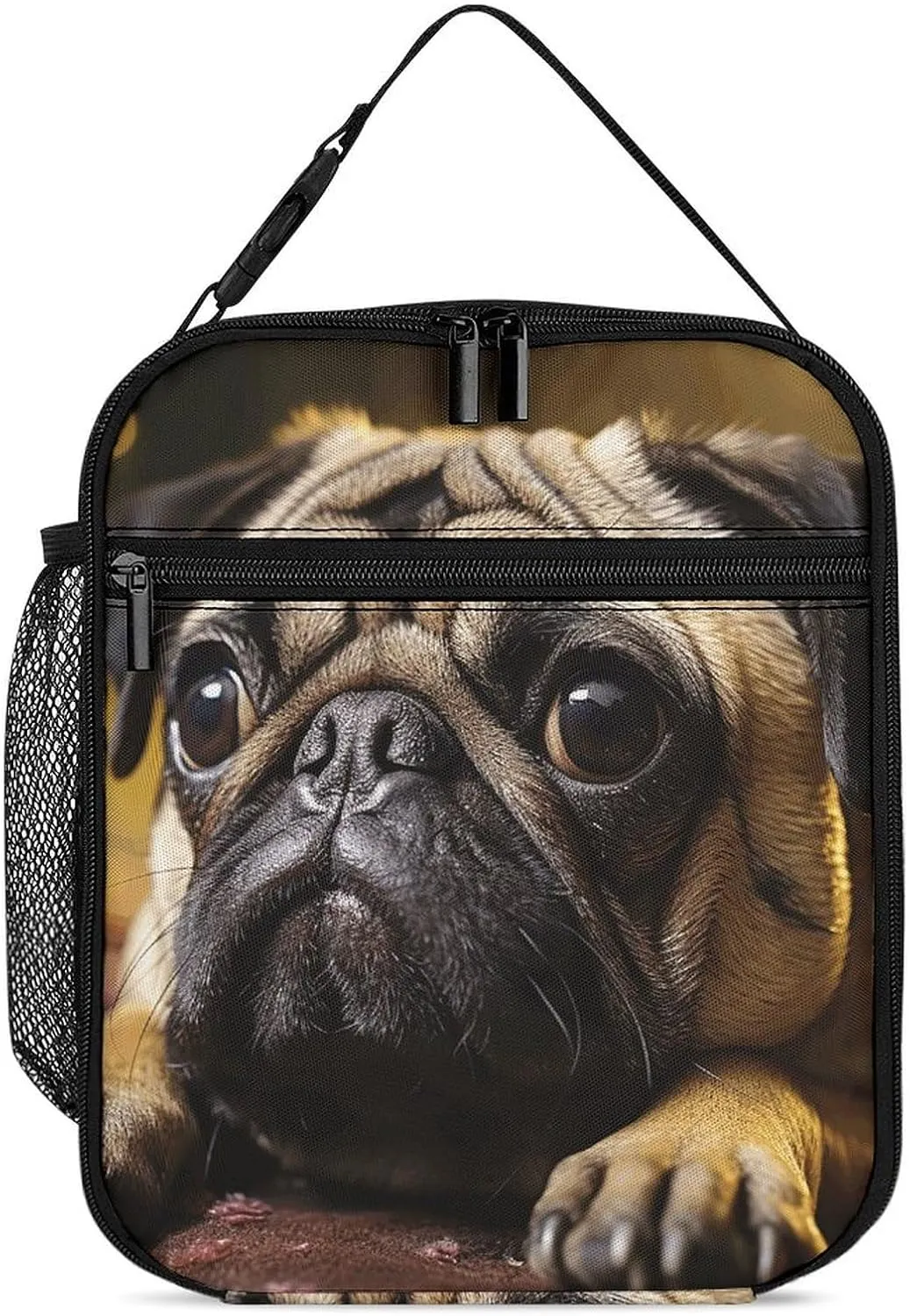 Cry Pug Insulated Lunch Bags for Men And Women Lunch Box Reusable Leak-Proof Tote Bags for Office Work