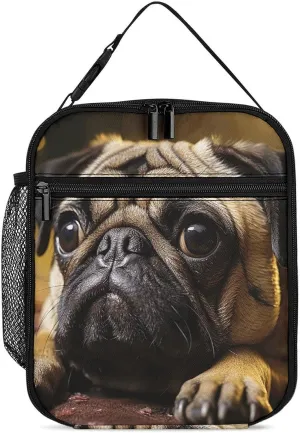 Cry Pug Insulated Lunch Bags for Men And Women Lunch Box Reusable Leak-Proof Tote Bags for Office Work