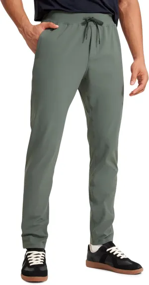 CRZ YOGA 4-Way Stretch Athletic Pants for Men 30" Workout Lounge Casual Work Jogger with Zip Pocket