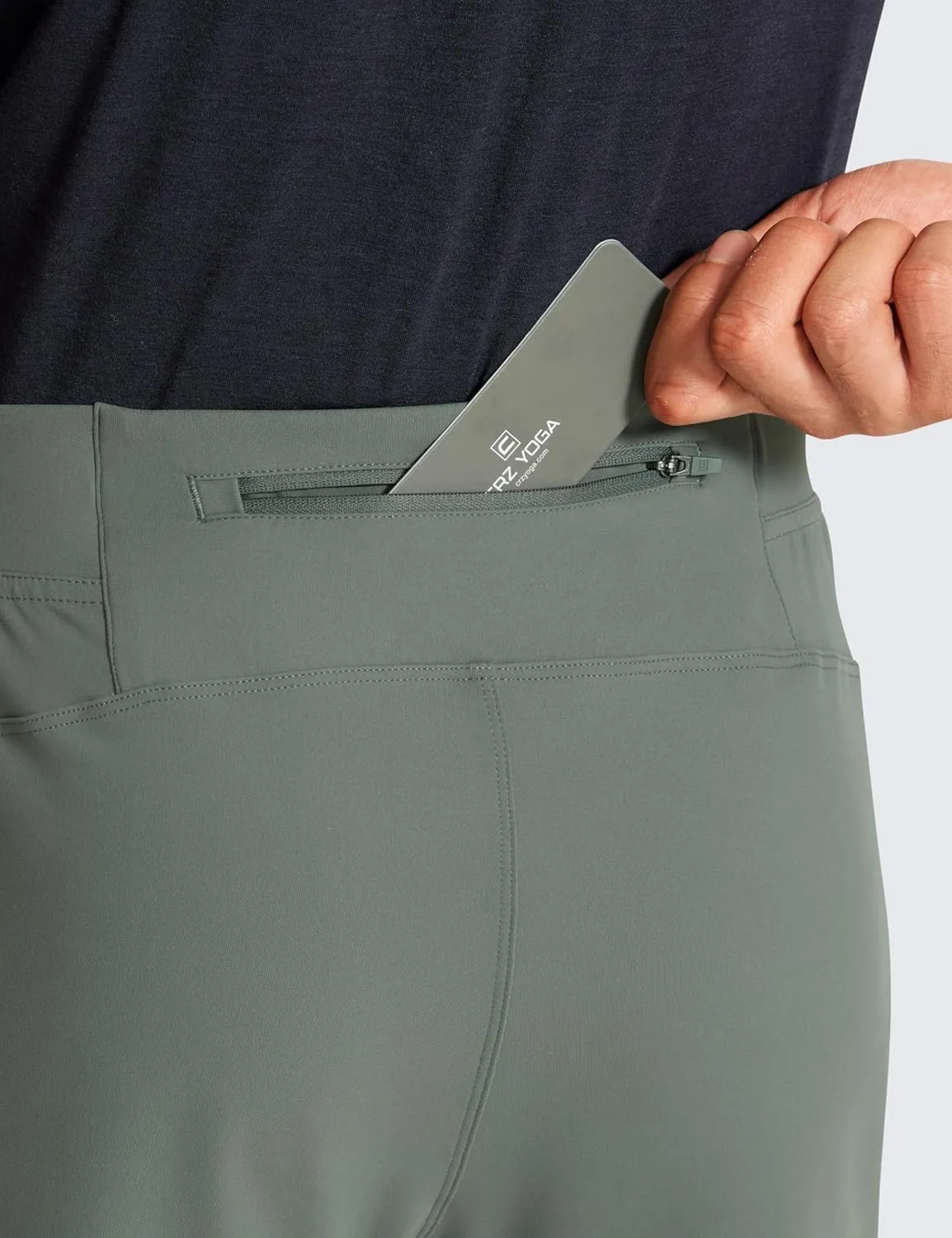 CRZ YOGA 4-Way Stretch Athletic Pants for Men 30" Workout Lounge Casual Work Jogger with Zip Pocket