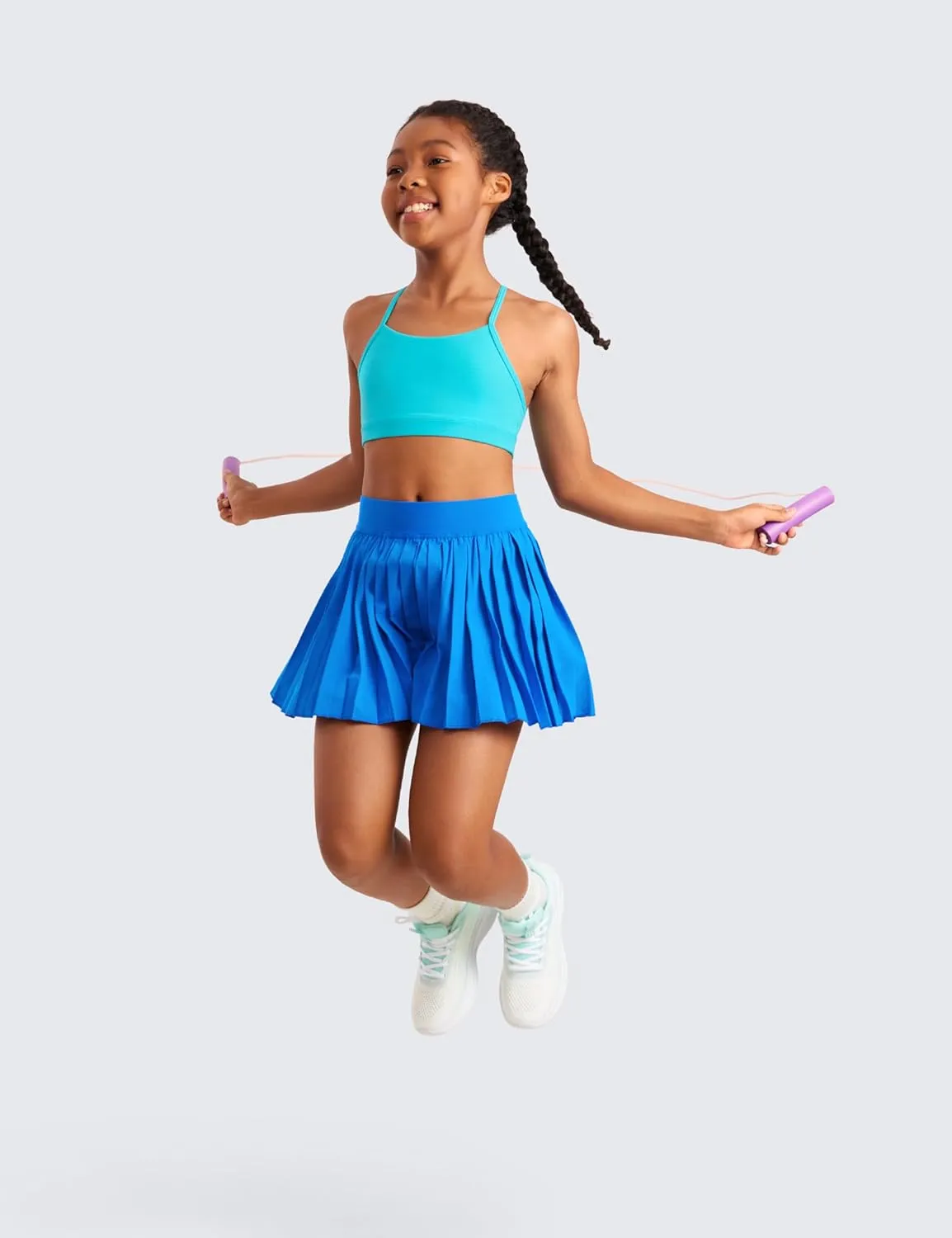 CRZ YOGA Butterluxe Girls Sports Bra - Spaghetti Strap Y Back Racerback for Teens Kids Training Yoga Comfort Crop Top