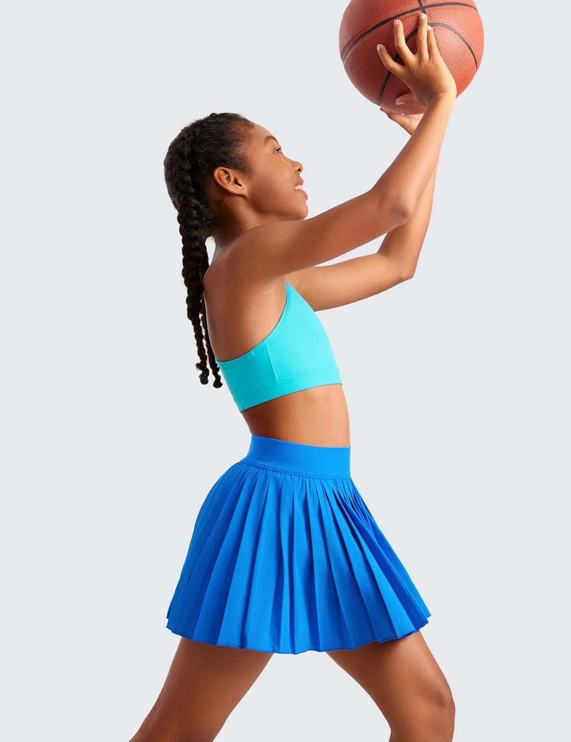 CRZ YOGA Butterluxe Girls Sports Bra - Spaghetti Strap Y Back Racerback for Teens Kids Training Yoga Comfort Crop Top