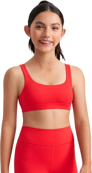 CRZ YOGA Girls Butterluxe Training Sports Bra - Scoop Neck U Back for Teens Kids Yoga Dance Crop Top