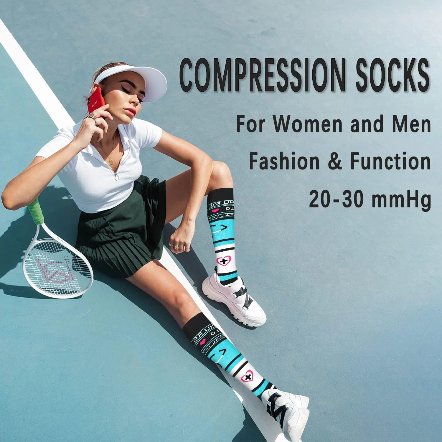 CTHH 5/7 Pairs Compression Socks for Women & Men Circulation - Compression Stockings for Support Running Athletics Nursing Travel