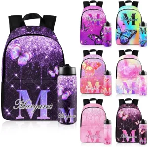 Custom Backpack for Girls Kids with Name Personalized Backpacks for Girls School Backpack with Lunch Bag Customized Book Bags for School Travel Hiking Outdoor
