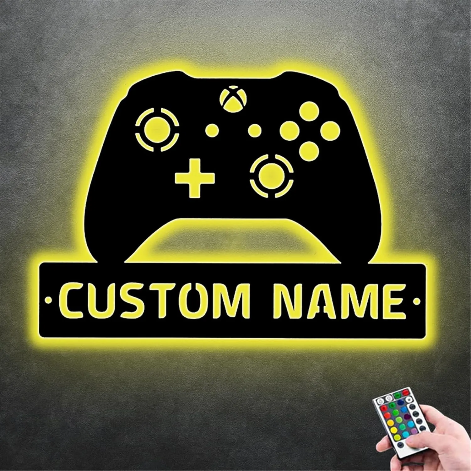 Custom Controller Sign Night Light Game Metal Sign Game Name Sign Wooden Wall Sign Lamp Personalized Game Sign Gift for Game Boy Men (Game Controller Wall Sign Light - 4)